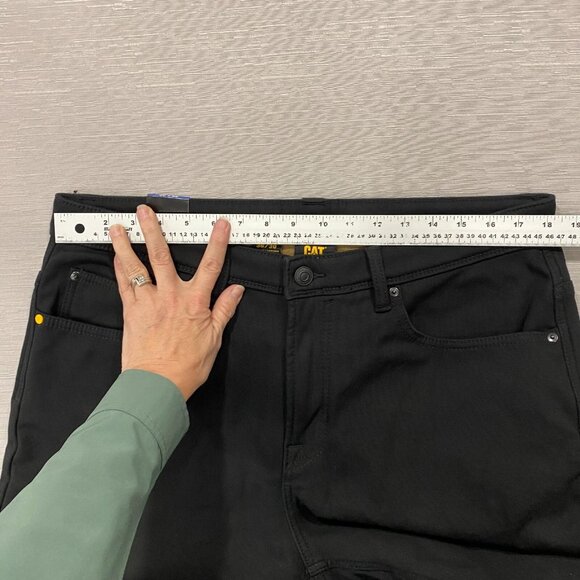 CAT Caterpillar Work Pants Mens 36 x 30 Black Canvas Fleece Lined Insulated - Picture 6 of 12